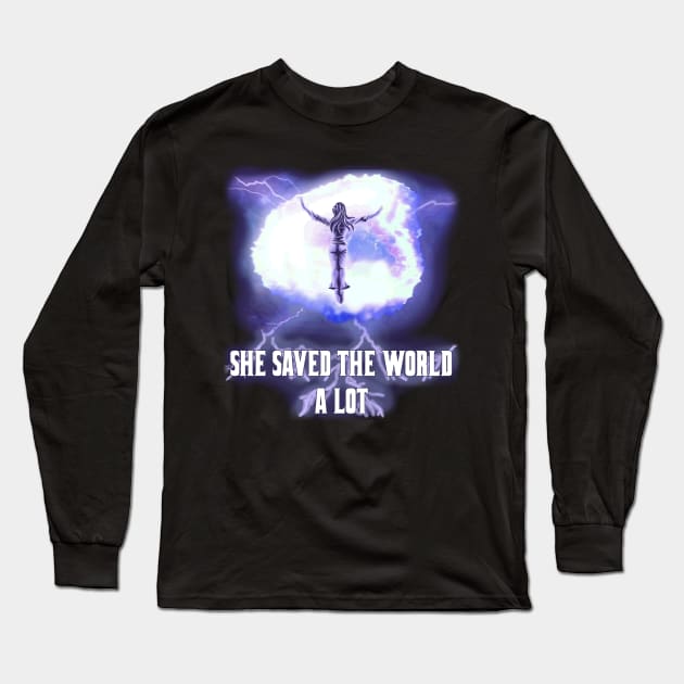 The Gift: She Saved The World A Lot Long Sleeve T-Shirt by bengman